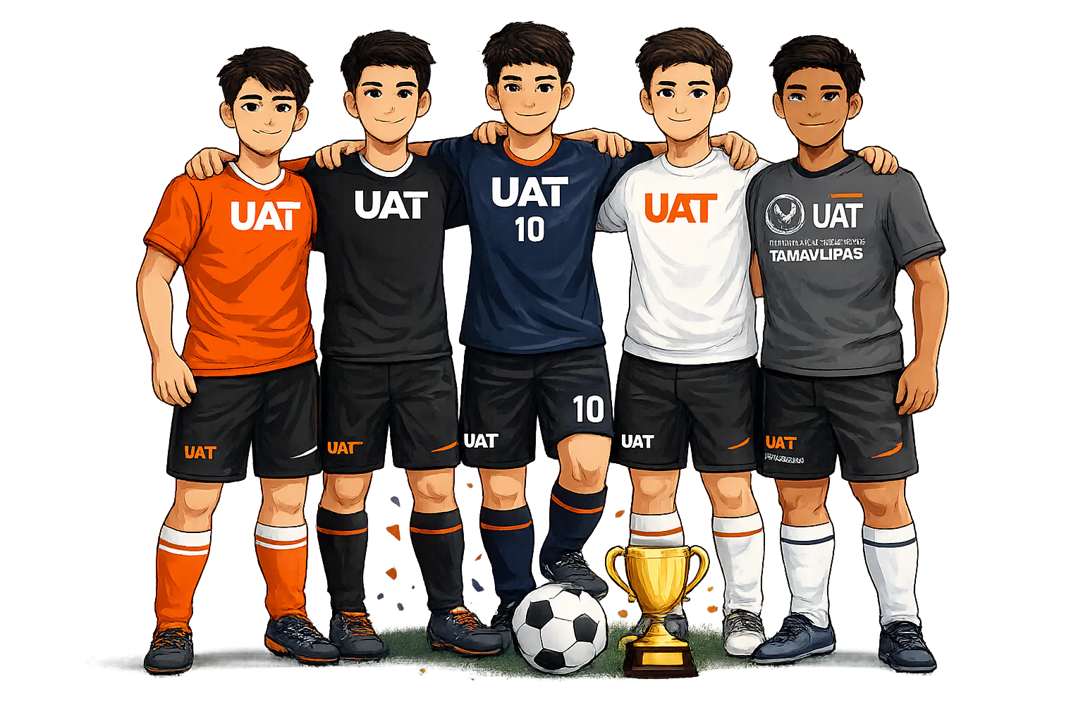 Ilustración de jugadores de futbol