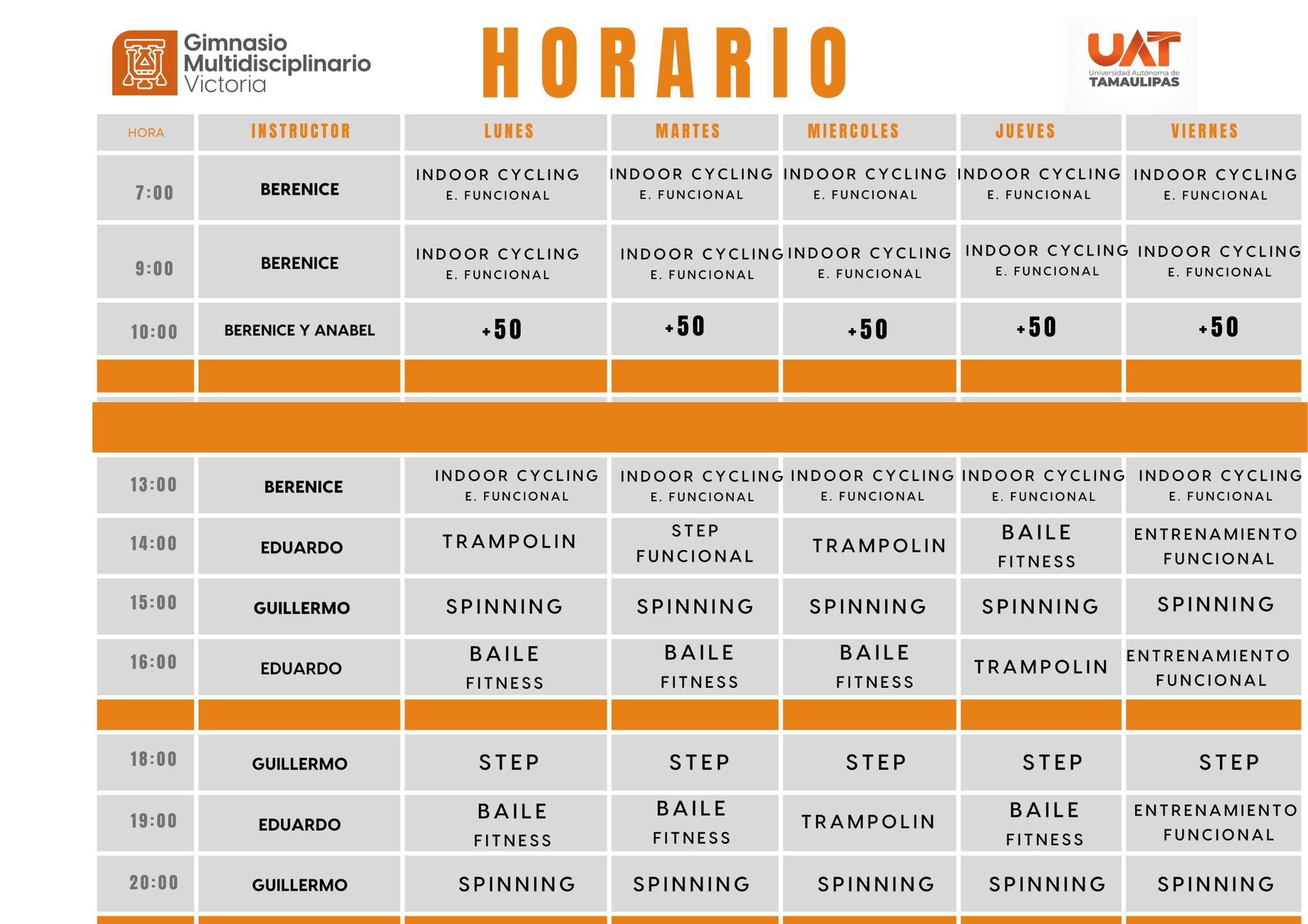 Horario de Clases Grupales